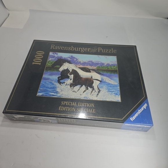 2001 Ravensburger 1000 Puzzle Running Horses Sealed New - Picture 1 of 9